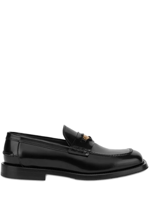 Moschino leather penny loafers - Black