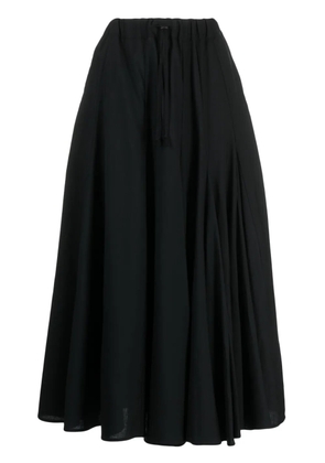 Yohji Yamamoto high-waisted wool midi skirt - Black