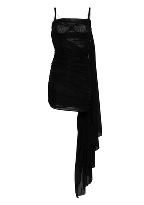 Mugler open-back draped minidress - Black