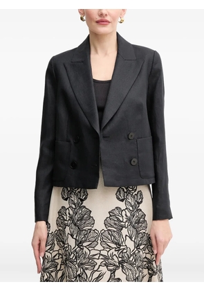 LUISA SPAGNOLI double-breasted linen jacket - Black