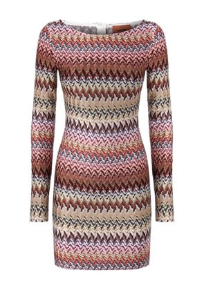 Missoni long-sleeve mini dress - Brown