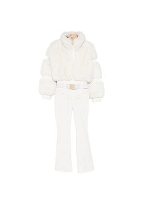 Goldbergh Lieke faux-fur belted ski suit - White
