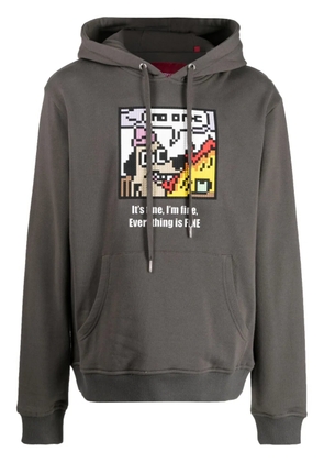 Mostly Heard Rarely Seen 8-Bit graphic-print cotton hoodie - Grey