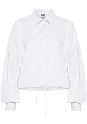 MSGM drawstring-hem seersucker shirt - White