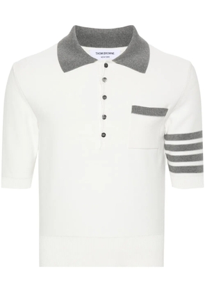 Thom Browne Hector intarsia-knit polo jumper - Neutrals