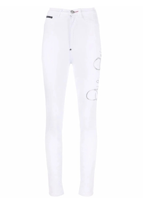 Philipp Plein logo-print jeggings - White