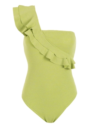 Clube Bossa ruffle-trimmed one-shoulder swimsuit - Green