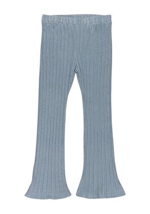 Callipygian lurex flared trousers - Blue