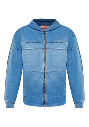 Diesel S-Blaxt-Hood-Zip-New hooded zip-up sweatshirt - Blue