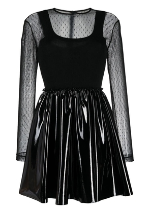 RED Valentino high-shine panel detail dress - Black