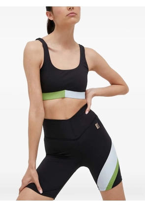 P.E Nation colourblock logo-embroidered sports bra - Black