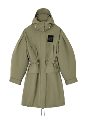 GANNI Ripstop parka coat - Green