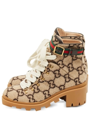 Gucci Pre-Owned Sylvie GG-patterned ankle boots - Neutrals