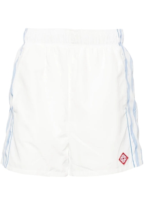 Casablanca striped mid-rise track shorts - White