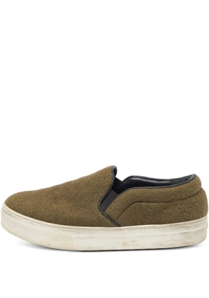 Celine Pre-Owned wool slip-on sneakers - Green
