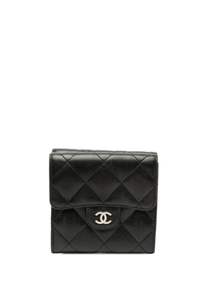CHANEL Pre-Owned 2005-2006 CC Quilted Lambskin Compact Double Sided Flap Wallet small wallets - Black