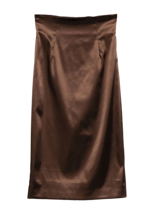 Dolce & Gabbana satin midi skirt - Brown