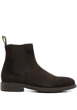 Doucal's elastic-panel suede boots - Brown
