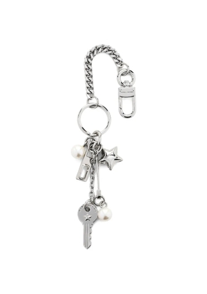 Marc Jacobs grommet pearl metal bag charm - Silver