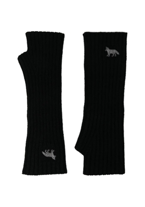 Maison Kitsuné baby-fox gloves - Black