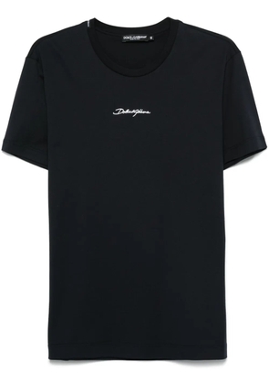 Dolce & Gabbana logo-embroidered T-shirt - Blue