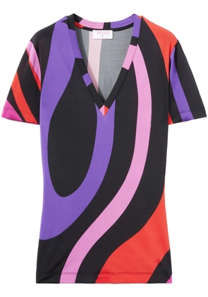 PUCCI Marmo-print satin T-shirt - Black