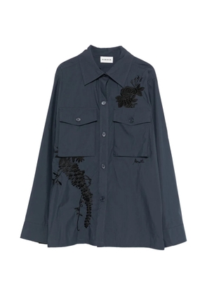 P.A.R.O.S.H. Ninja embroidered chest-pocket shirt - Blue