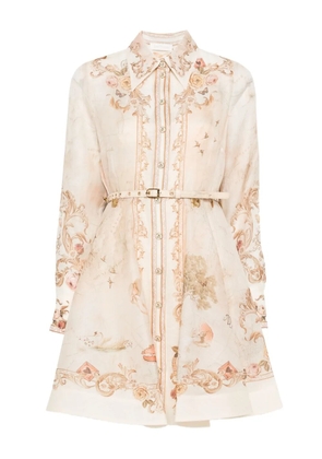 ZIMMERMANN floral-print belted mini dress - Neutrals