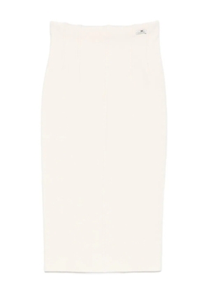 Elisabetta Franchi ribbed pencil midi skirt - Neutrals