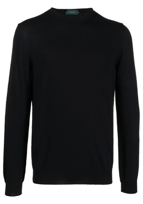 Zanone crew-neck long-sleeve jumper - Black