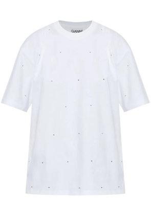 GANNI crystal-embellished T-shirt - White