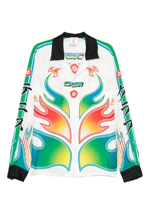 Casablanca flame-print shirt - White
