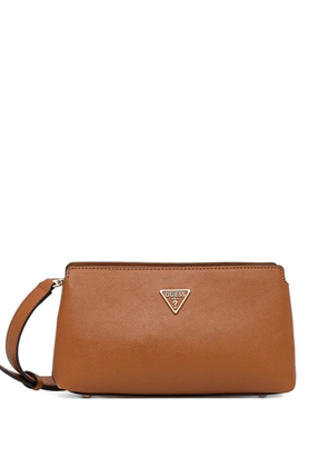 GUESS USA logo-plaque satchel - Brown