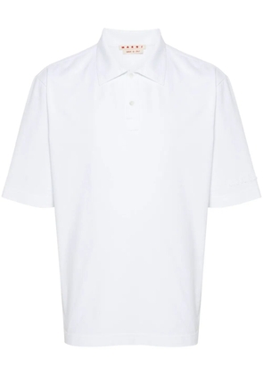 Marni logo-patch polo shirt - White