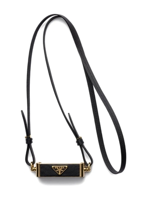 Prada triangle-logo leather smartphone case - Black