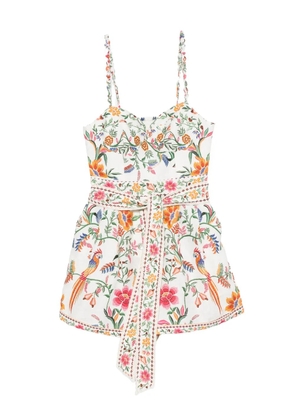 FARM Rio linen romper - White