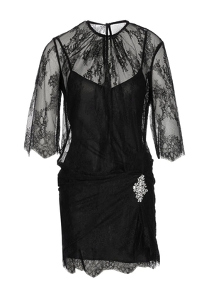 LIU JO Chantilly crystal lace mini dress - Black