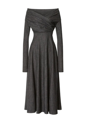 Alberta Ferretti off-the-shoulder draped midi dress - Grey