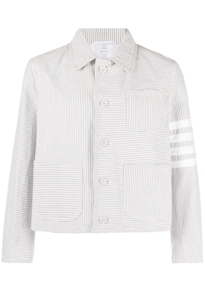 Thom Browne Unconstructed 4-Bar seersucker jacket - Grey