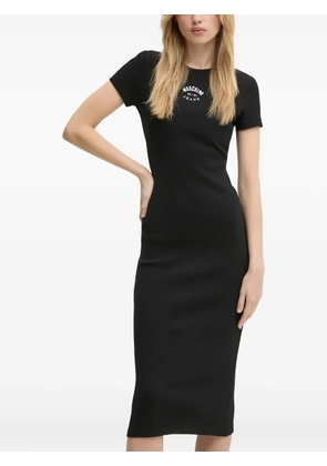 MOSCHINO JEANS logo-detail ribbed dress - Black