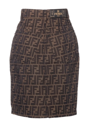 Fendi Pre-Owned 1970-1980 Zucca mini skirt - Brown