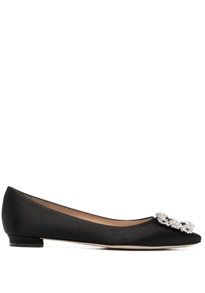 Manolo Blahnik Hangisi buckle ballerinas - Black
