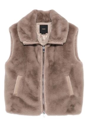 PINKO faux-fur zip-front vest - Neutrals