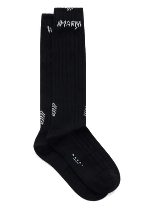 Marni logo-embroidered cotton-blend socks - Black