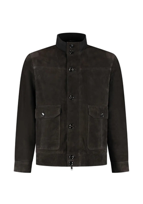 Brioni buttoned bomber jacket - Brown