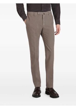 Incotex pressed-crease regular trousers - Brown