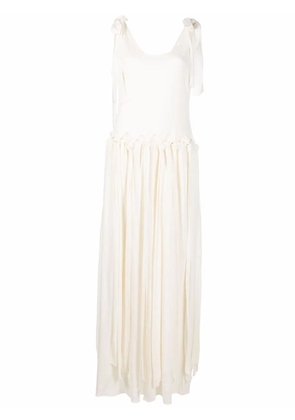 Chloé drop-waist knotted crepe maxi dress - Neutrals