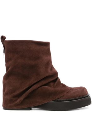 The Attico slouchy suede boots - Brown