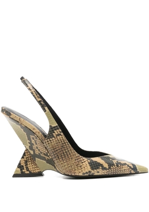 The Attico 105mm snake-print pumps - Green