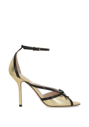 Valentino Garavani Bepointy sandal in patent leather and kidskin - Gold